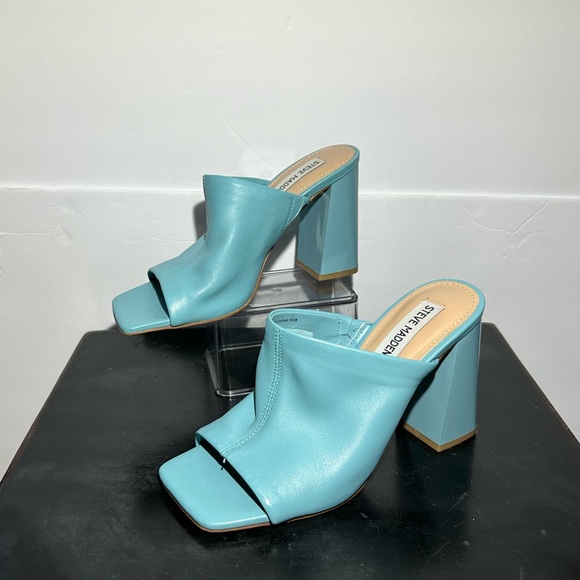 Steve Madden Lexia Blue Mule Heels Size 7M - Picture 7 of 8